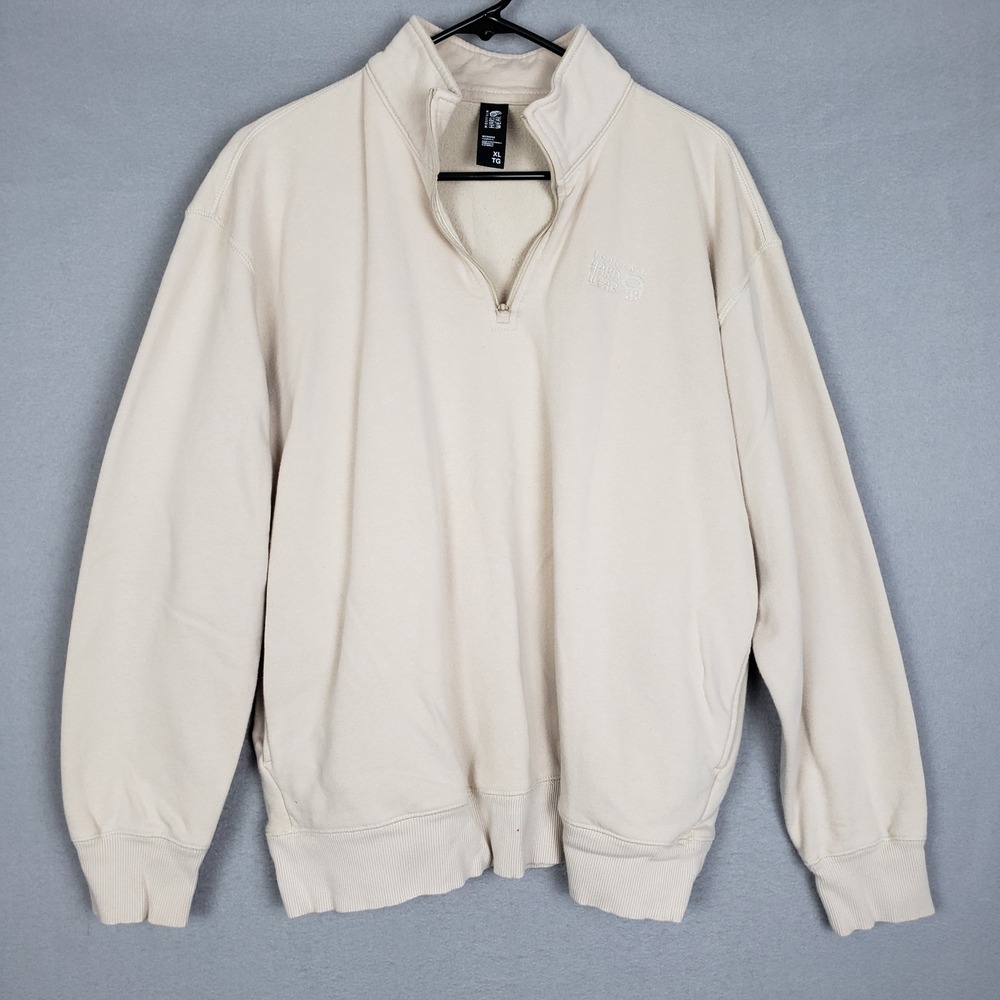 Mountain Hardwear XL 1/2 Zip Pullover‎ Sweatshirt Cream Minimalist Comfy Simple